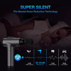 OLsky Massage Gun Deep Tissue 30 Speeds 9 Attachments Handheld (Grey) | Electric Muscle Massager, High-intensity Percussion, Massage Device for Pain Relief, Quiet and Powerful, Ideal for Recovery
