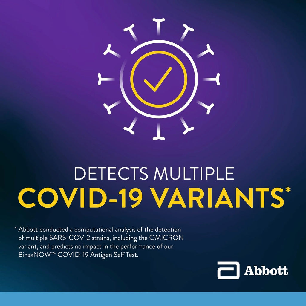 BinaxNOW COVID-19 Antigen Self Test, 1 Pack, 10 Tests Total, COVID Test With 15-Minute Results Without Sending to a Lab, Easy to Use at Home