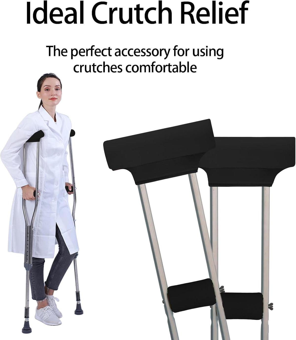 Crutches Padding Comfy Crutch Pads for Armpits and Hand Grips | Crutches Accessories Crutch Pads Crutch Cushions Strong Cushioning Soft Pads For Crutches Machine Washable Moisture Wicking
