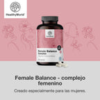 HealthyWorld Female Balance - Hormone Balance - Female Complex - Menstrual Cycle Support - 180 Vegetable Capsules - 12 Active Ingredients - With Vitamins and Minerals