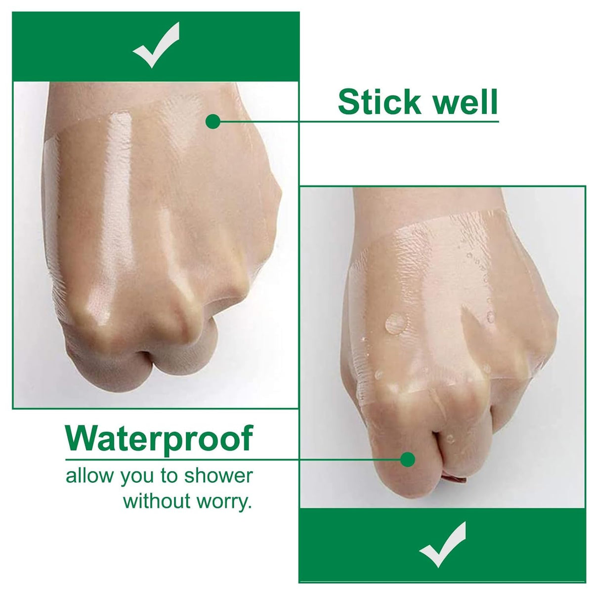 10 Pcs Waterproof Bandage, Waterproof Dressings, Waterproof Dressing for Wound Protection, Tattoo Care, Athletes, Band Aid, Hydrocolloid Tape, Band Aid Washproof