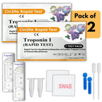 Troponin I Rapid Test Kit for Cardiac Screening/Detection in Blood - Pack of 2 Test Kits
