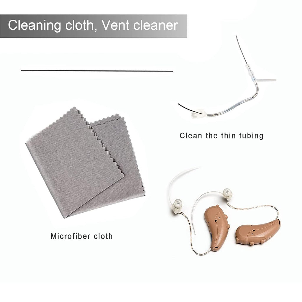 120 Count Hearing Aid Wipes Individually Packaged Cleaning Towelette with Cleaning Tools for Hearing Amplifier