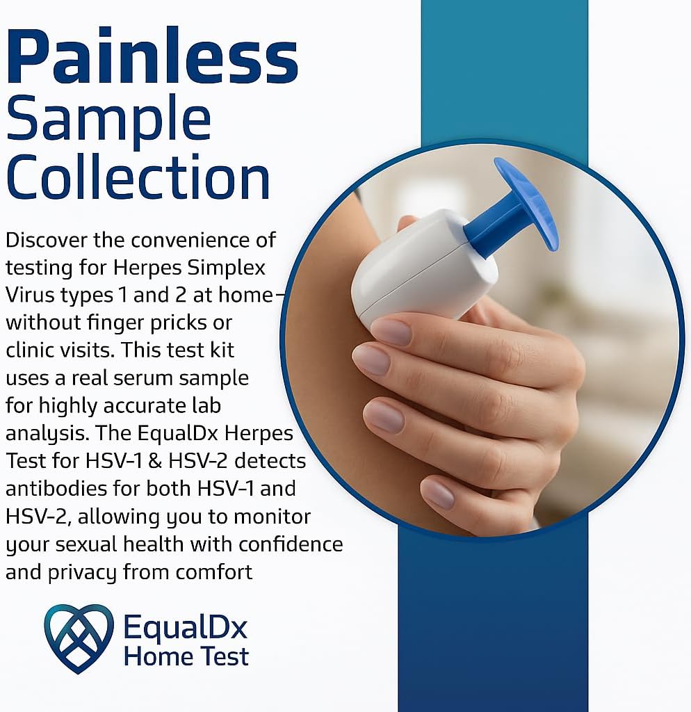 HSV-1 & HSV-2 At-Home Health Test Kit – Discreet Sample Collection, CLIA-Certified Lab Processing, Secure Online Results for Adults