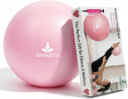 9 Inch Pink Pilates Ball, Exercise Stability Yoga Ball Small Exercise Ball with Air Pump for Core Workout, Balance Training, Home Gym, Office, Physical Therapy Anti-Burst PVC