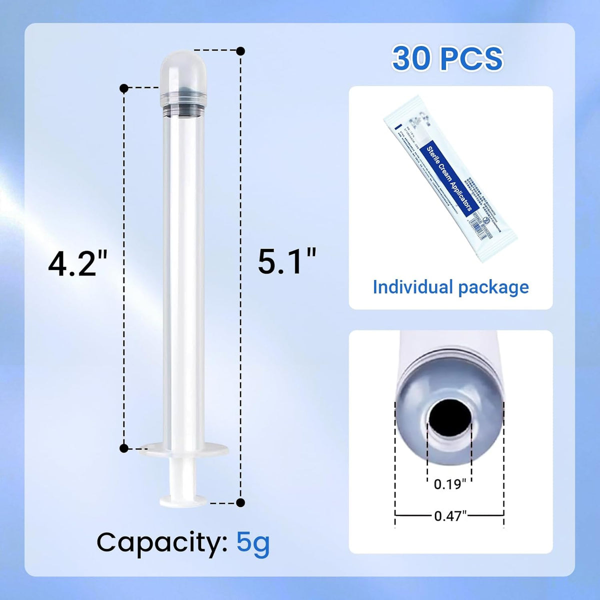 EDWERD Vaginal Applicators Disposable Sterile 5 g