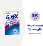 Gas-X Maximum Strength Softgels, Gas Relief, 30 Count | Simethicone 250mg Maximum Strength Chewable Tablets, Fast Gas and Bloating Relief, GLP-1 Support