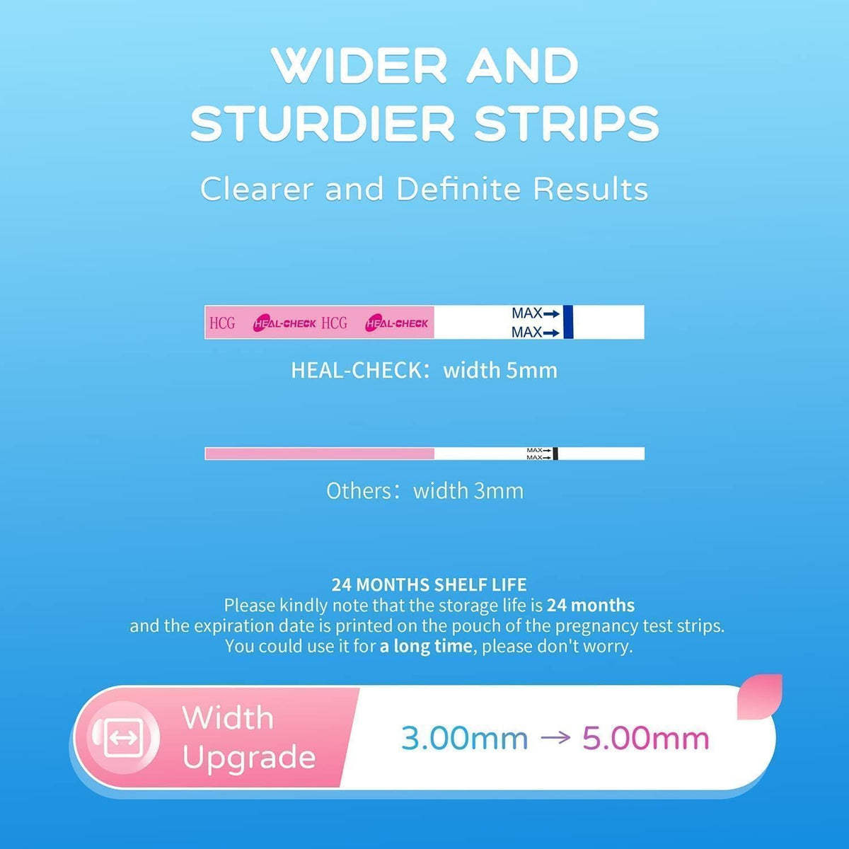 Pregnancy Tests with Cup, HEAL-CHECK Bulk Pregnancy Test Strips for Home Detection, Over 99% Accuracy, Individually Wrapped, Extra-Wide 5mm HCG Test Kit Comfortable Grip, 25 Count, Pruebas De Embaraz