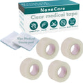 NanaCare Clear Medical Tape Waterproof, 4 Rolls - 1 inch x 10 yds