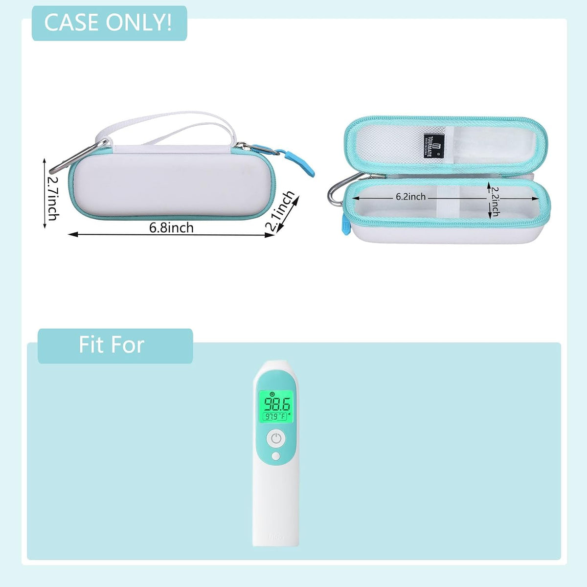 Tourmate Hard Storage Case for Thermometer,Travel Case for Viproud/femometer/GoodBaby 3-in-1 Infrared Thermometer(Box for Sale) (PU White)