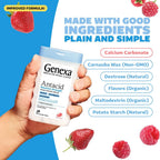 Genexa Antacid Made Clean, 72 Chewable Tablets, Berry Flavor | Calcium Carbonate Maximum Strength, Dye Free, 0% Artificial Additives, Heartburn, Acid Indigestion & Upset Stomach Relief
