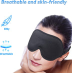 Sleep Eye Mask for Men Women, Lash Extensions 3D Sleeping Mask, Travel Blackout Night Blindfold Eye Shade Cover with Adjustable Strap (Black)
