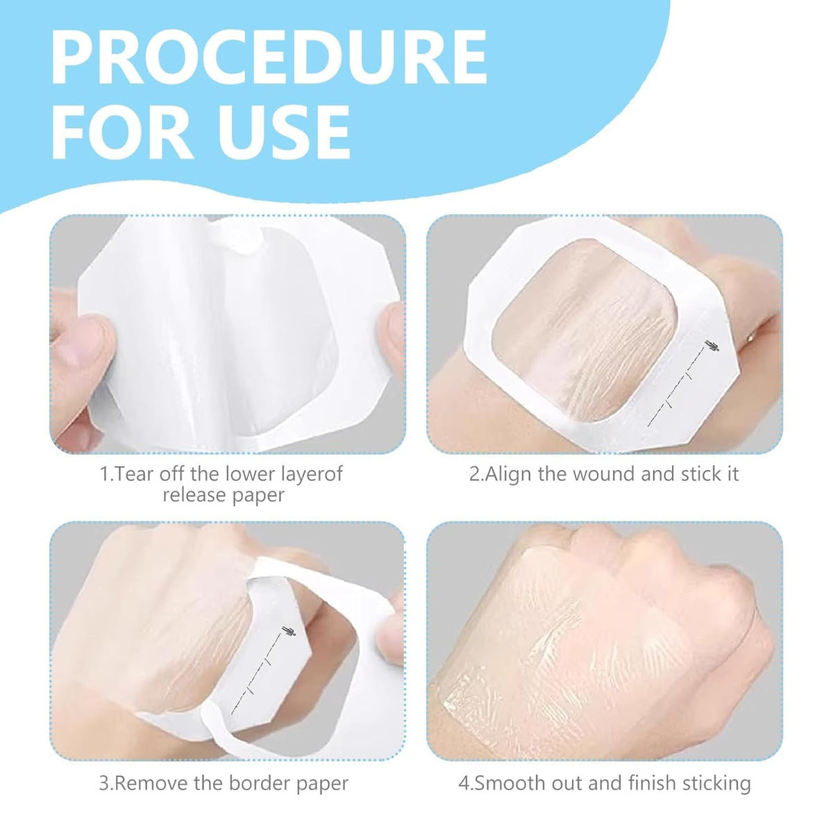 10 Pcs Waterproof Bandage, Waterproof Dressings, Waterproof Dressing for Wound Protection, Tattoo Care, Athletes, Band Aid, Hydrocolloid Tape, Band Aid Washproof