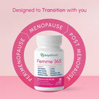 Femme 365 Hormonal Support for Women, Herbal Hormonal Supplements for Peri-Menopause and Menopause, Reduces Symptoms of Intense Hot Flushes, Promotes Healthy Libido, and More, 60 Capsules
