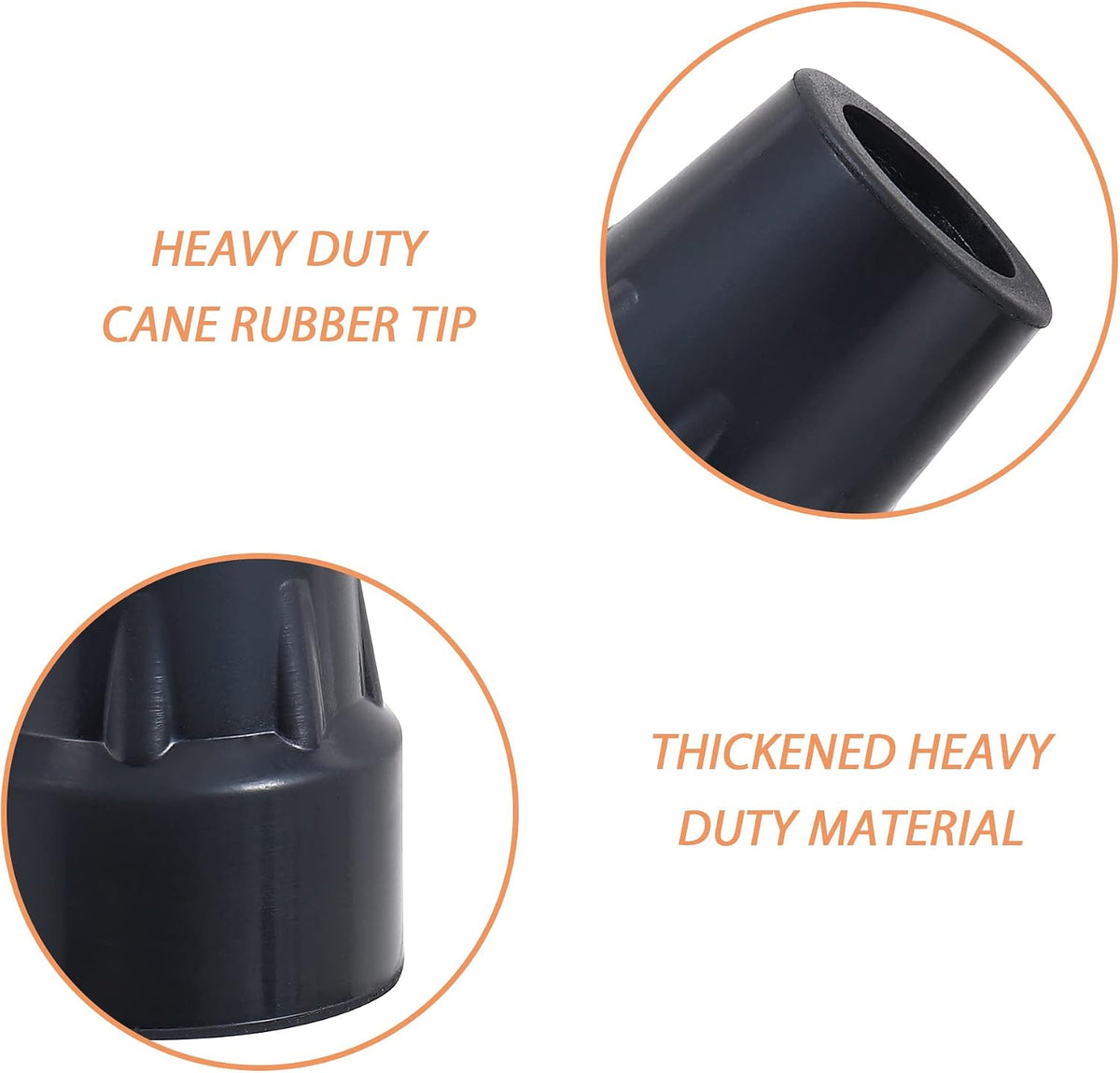 7/8 Inch Cane Tips Kotiorname Cane Rubber Tips Replacement Black, Heavy Duty, Non Slip, 4 Pack