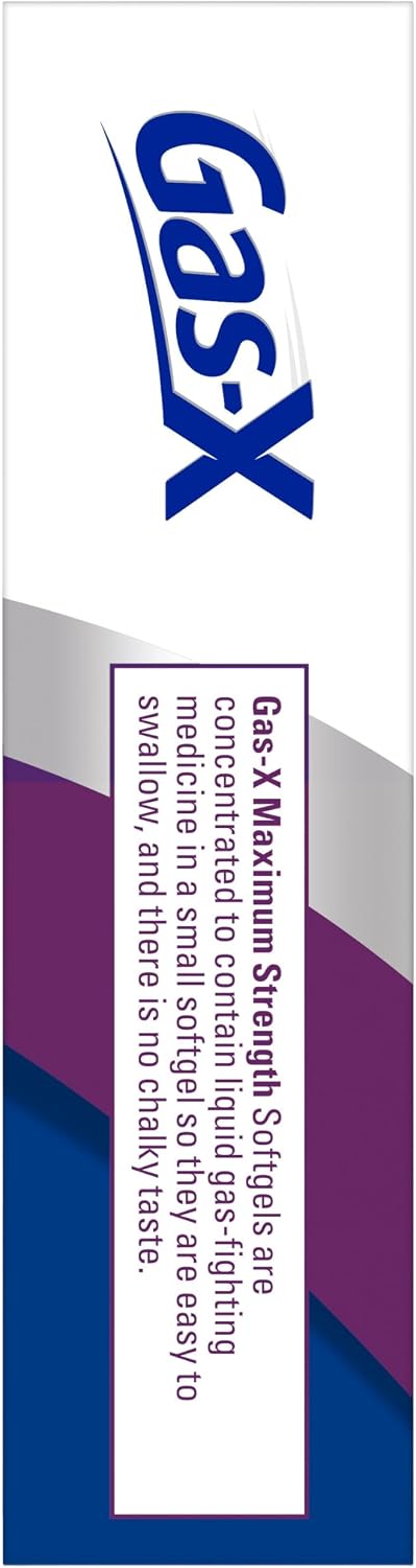 Gas-X Maximum Strength Softgels, Gas Relief, 30 Count | Simethicone 250mg Maximum Strength Chewable Tablets, Fast Gas and Bloating Relief, GLP-1 Support