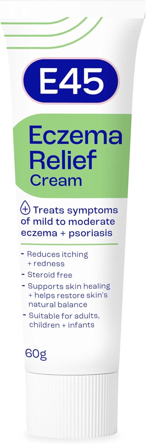 E45 - Eczema Relief Cream | Steroid Free Cream For Mild to Moderate Eczema and Psoriasis | 60g