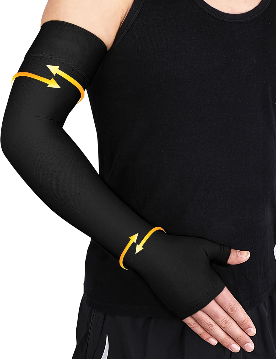 beister Lymphedema Medical Compression Arm Sleeve with Gauntlet for Men & Women (Single), 20-30 mmHg Full Arm Support.