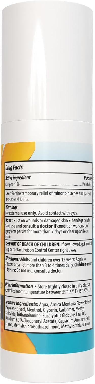 Sanar Naturals Arnica Gel Roll On, Menthol Muscle & Joint Pain Relief, 3 oz | Fast-Acting Cooling Gel, Muscle & Joint Pain Relief, Arnica Montana, Menthol & Camphor, Non-Greasy Roll-On, 3 oz