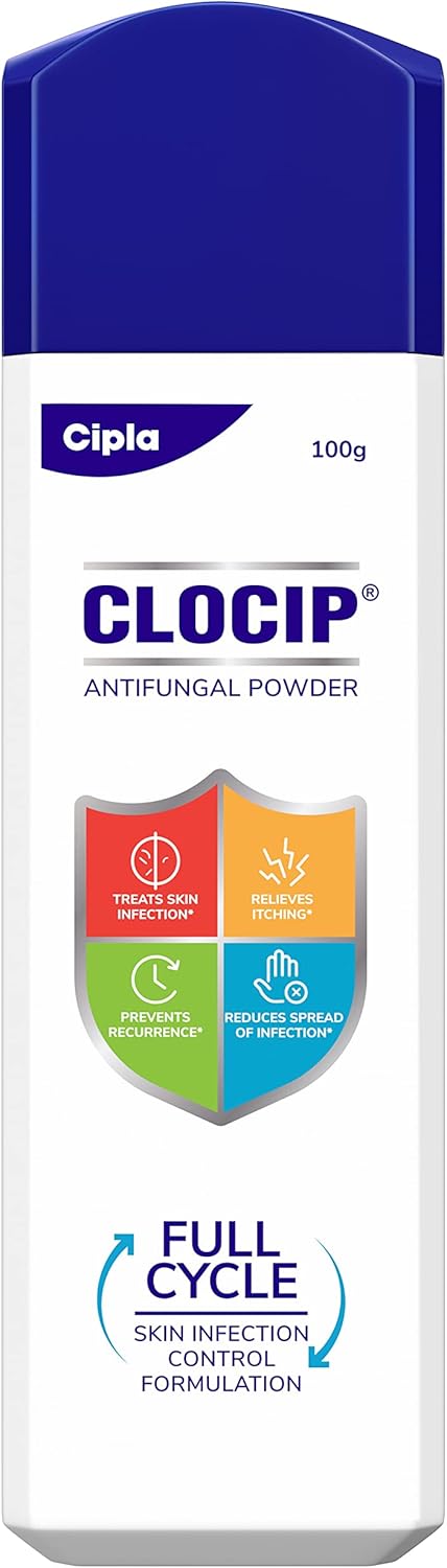 Cipla Clocip Antifungal Powder 100gm (Pack of 2)