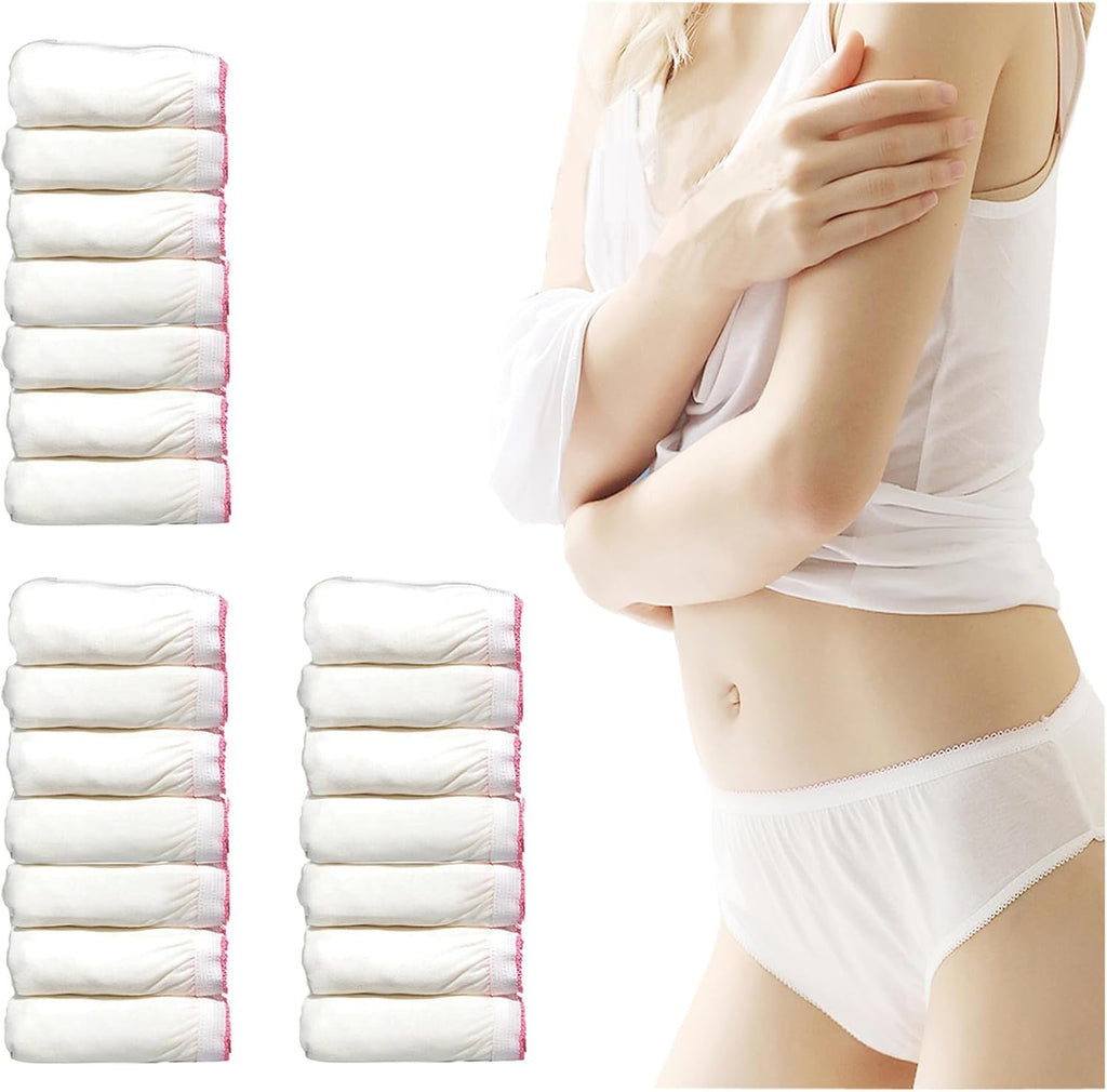 Disposable Underwear 100% Cotton Individually Wrapped 21 pieces