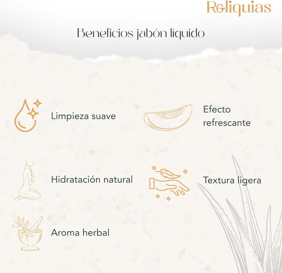 Reliquias Liquid Body Soap, Hands with Aloe Vera and Melon | Moisturizing, Refreshing and Soft | Ideal for Daily Use | 200 ml