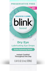 Blink Boost Preservative-Free Lubricating Eye Drops, Moisturizing & Soothing for Mild Dry Eyes, with Hyaluronate, Hydrating Relief Instant Comfort Throughout the Day, Contact Lens Friendly, 0.34 FL Oz