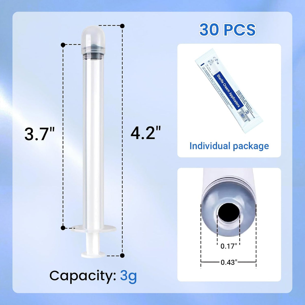 EDWERD Vaginal Applicators Disposable Sterile 3 g