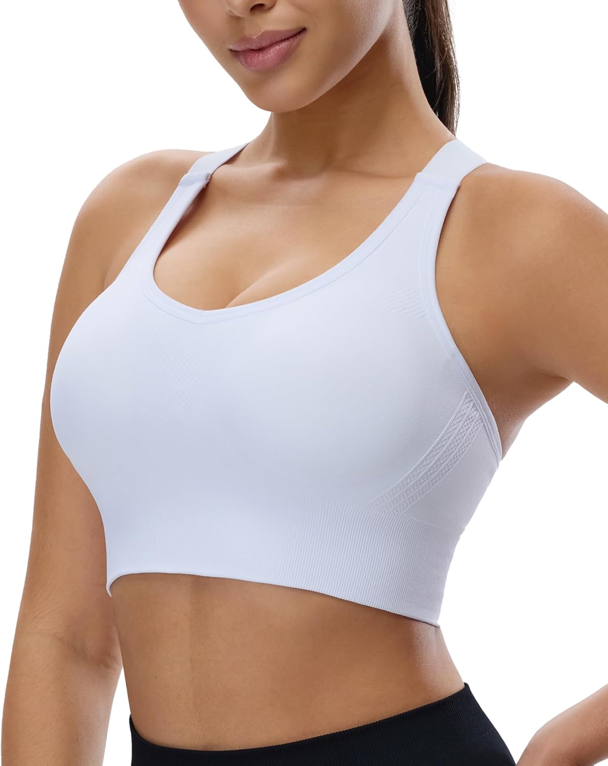High Support Sports Bras for Women, Adjustable Straps Racerback Bra with Removable Cups, for Workout Running Gym