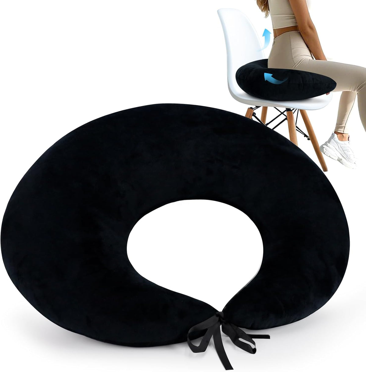 BBL Post Surgery Pillow for Sitting Sleep, Donut Hemorrhoid Pillow for Driving, Hip Support Cushion, BBL Cotton for Recovery