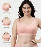 Enamor Full Support Super Lift Women's Cotton Everyday Minimizer Bra - Non Padded, Wirefree, Full Coverage - A112 (Available in Plus Sizes)
