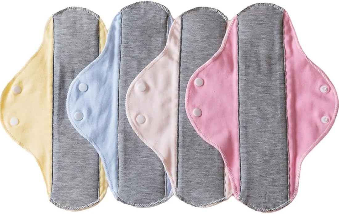 4 Reusable Sanitary Pads, Antibacterial Cotton, Graphene Cotton, Washable Nighttime Heavy Flow Menstrual Sanitary Pads