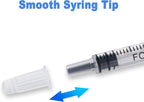 12pack 1ml Syringes Without Needle Plastic for Liquid, Measuring, Ink Refilling, Oil, Liquids Glue Applicator, With Cap
