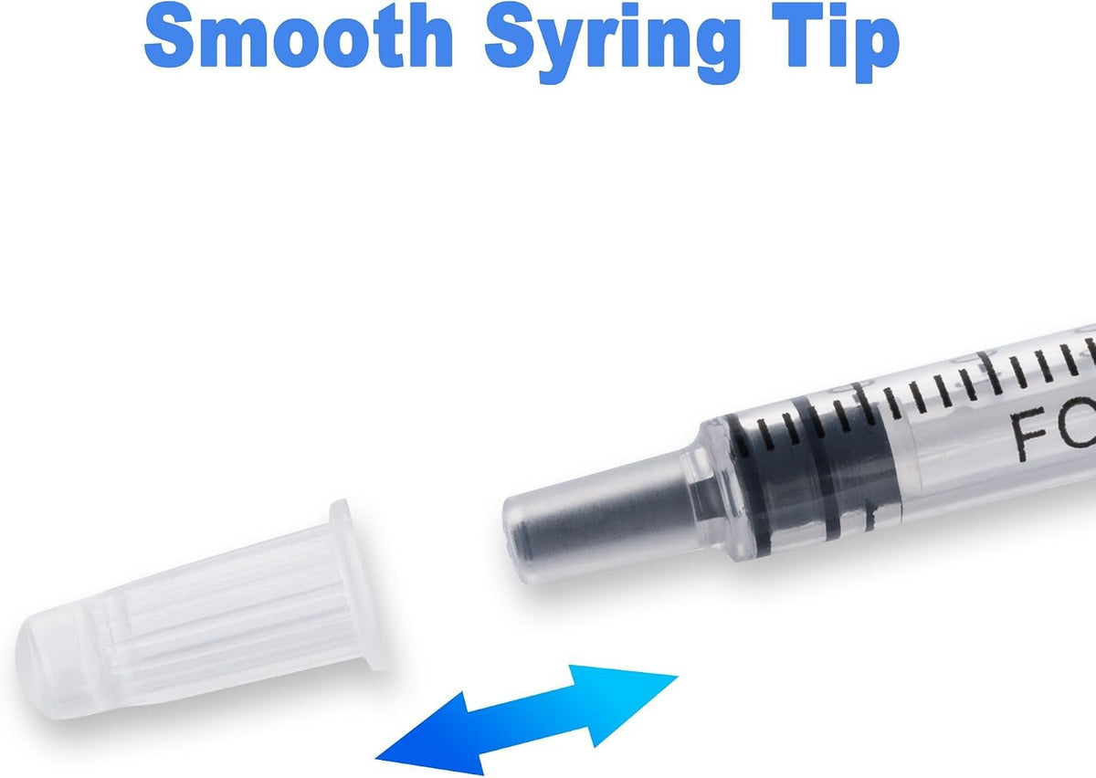 12pack 1ml Syringes Without Needle Plastic for Liquid, Measuring, Ink Refilling, Oil, Liquids Glue Applicator, With Cap