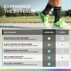 Modvel Foot & Ankle Brace Socks for Sprained Ankle Compression Sleeve - Foot Support for Women & Men - Tendonitis & Arthritis Ankle Brace Sports Running, Torn Ligaments & Women Stabilizing Ankle Wrap