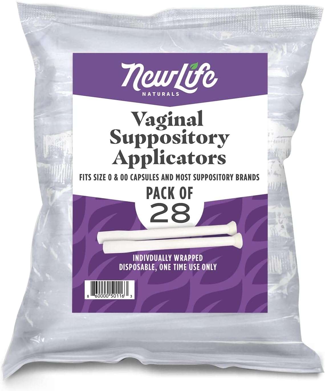 Disposable Plastic Vaginal Suppository Applicators: Individually Wrapped Suppository Applicator for Women - Fits Most Boric Acid Suppositories, Pills, Tablets and Size 0 and 00 Capsules - 28 Pack