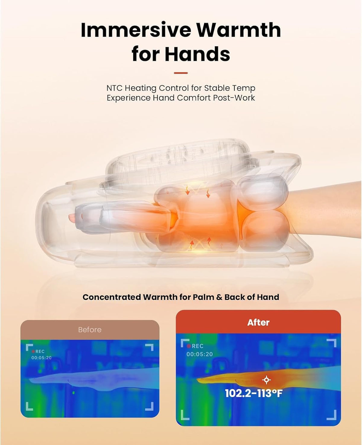 BOB AND BRAD Hand Massager with Heat and Compression, Individual Fingers