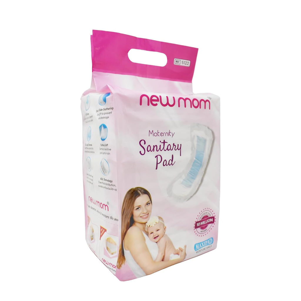 Newmom Disposable Maternity pads - Maxi, Pack of 5 * 3 | For Heavy Bleeding Post Delivery | Super Absorbent and Leak Proof | Soft and Non-irritating | For Extra Heavy Flow and Urine Incontinence