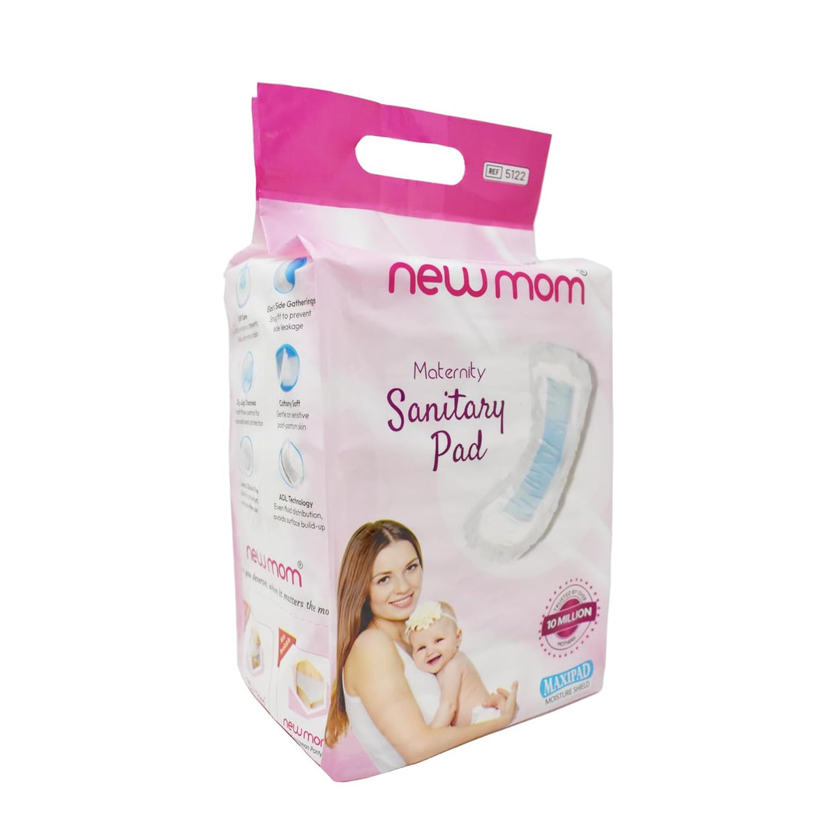 Newmom Disposable Maternity pads - Maxi, Pack of 5 * 3 | For Heavy Bleeding Post Delivery | Super Absorbent and Leak Proof | Soft and Non-irritating | For Extra Heavy Flow and Urine Incontinence
