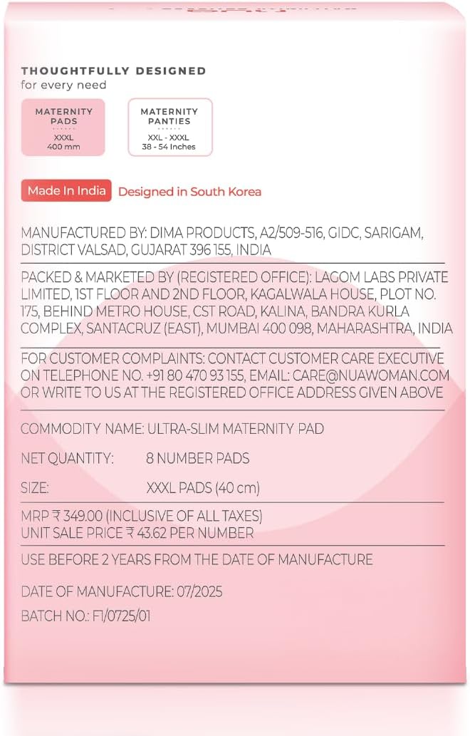 Nua Postpartum Care Breathable Postpartum 400mm 8 pieces
