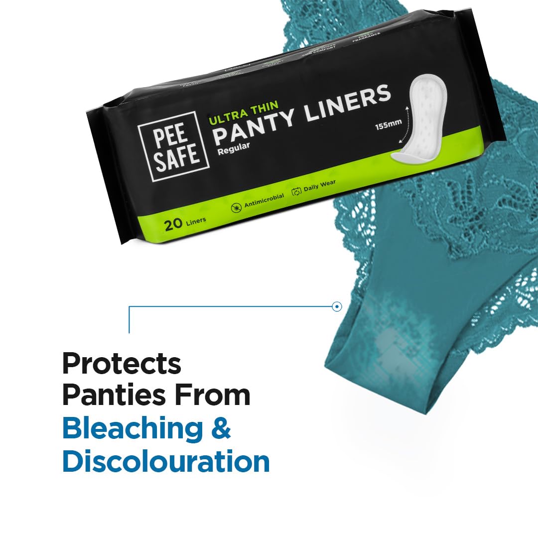 PEESAFE Panty Liners For Women Daily Use - 60 Liners | 155Mm Optimum Coverage (Small Size) | Cottony-Soft Surface| Keeps You Dry & Fresh All Day Long