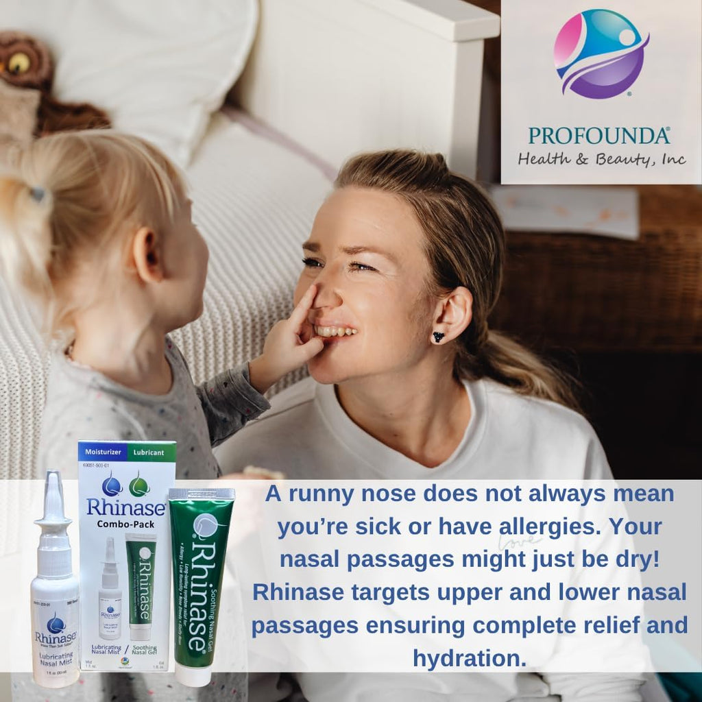 Rhinase Nasal Care Combo Pack - Nasal Gel (1 oz) & Saline Spray (1 oz) for Dryness, Allergy Relief & Nosebleed Prevention, Aloe-Free & pH Balanced