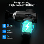 Massage Gun Deep Tissue Portable Muscle Massager Heat Therapy 12mm | LED Display, 12mm Deep Tissue Relief Back Neck Shoulder Legs, Quiet Home Gym Travel, Men Women Athletes,FSA Eligible HSA