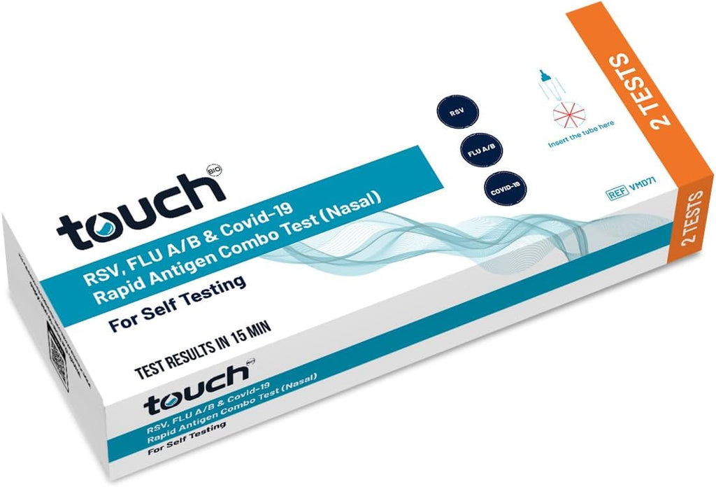 TouchBio RSV Flu A/B & COVID-19 Rapid Antigen Test- For Self-Testing | 02 Test Kit