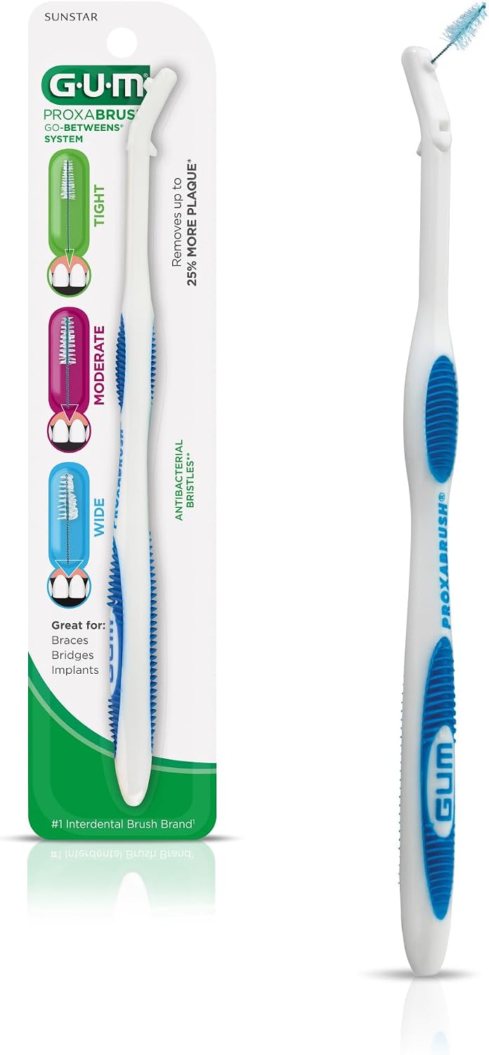 GUM Proxabrush Permanent Handle Refills, 4 Pack
