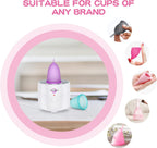 Menstrual Cup Steamer Sterilizer with 2 Reusable Menstrual Cups, Upgraded Period Cups Cleaner Wash Kit