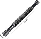 Muscle Roller Massage Roller Stick- Deep Tissue Fascia Blaster for Myofascial Pain Relief, Lymphatic Drainage & Body Sculpting, Handheld Physical Therapy & Recovery Tool (Gray Black-)