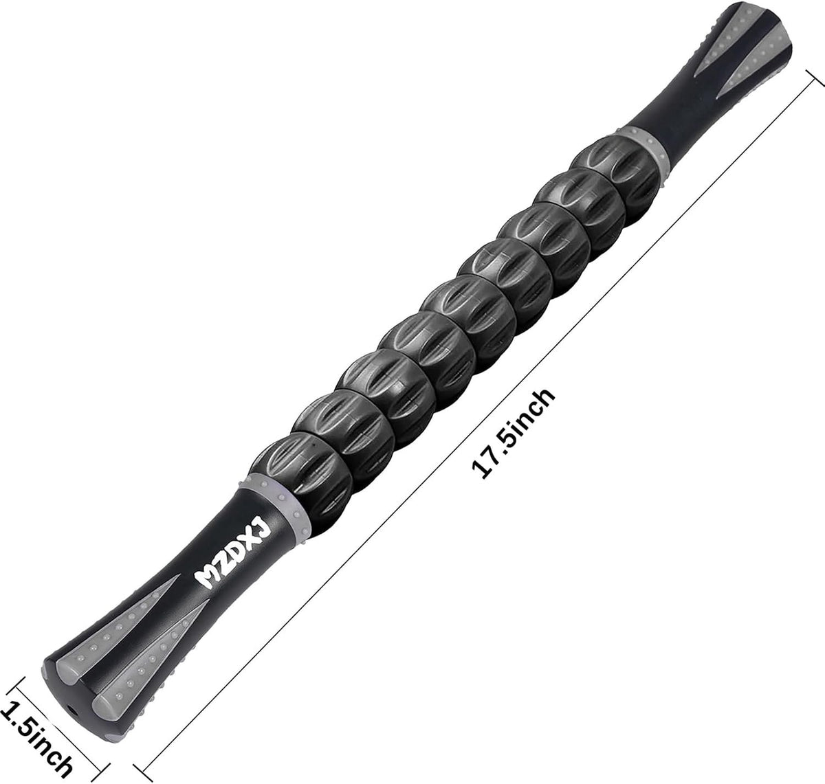 Muscle Roller Massage Roller Stick- Deep Tissue Fascia Blaster for Myofascial Pain Relief, Lymphatic Drainage & Body Sculpting, Handheld Physical Therapy & Recovery Tool (Gray Black-)