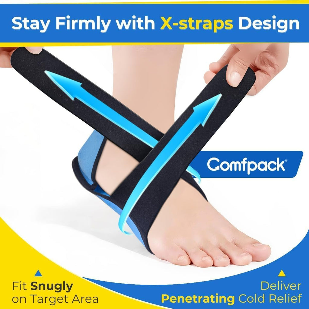 Comfpack Plantar Fasciitis Relief Ice Packs, 2PCS Heel Ice Pack Warp