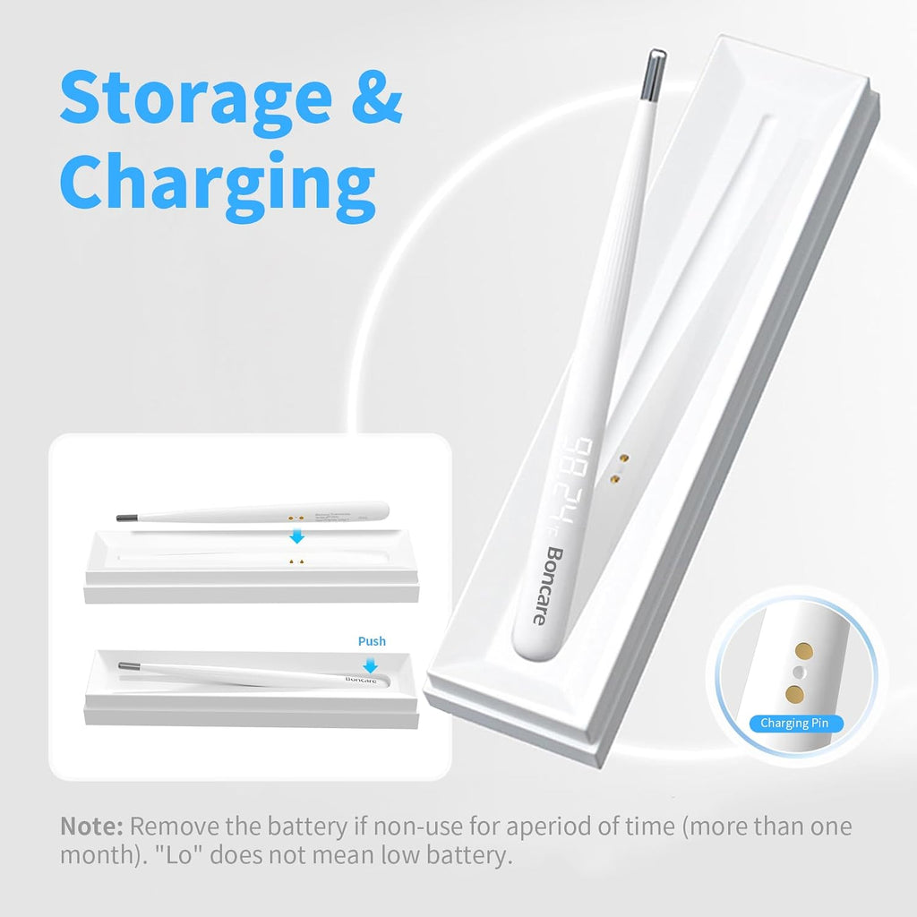 Boncare Rechargeable Digital Basal Thermometer for Adults, Kids & Baby